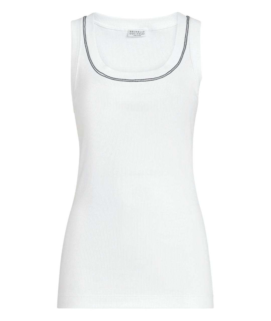 BRUNELLO CUCINELLI Белая хлопковая майка, фото 1