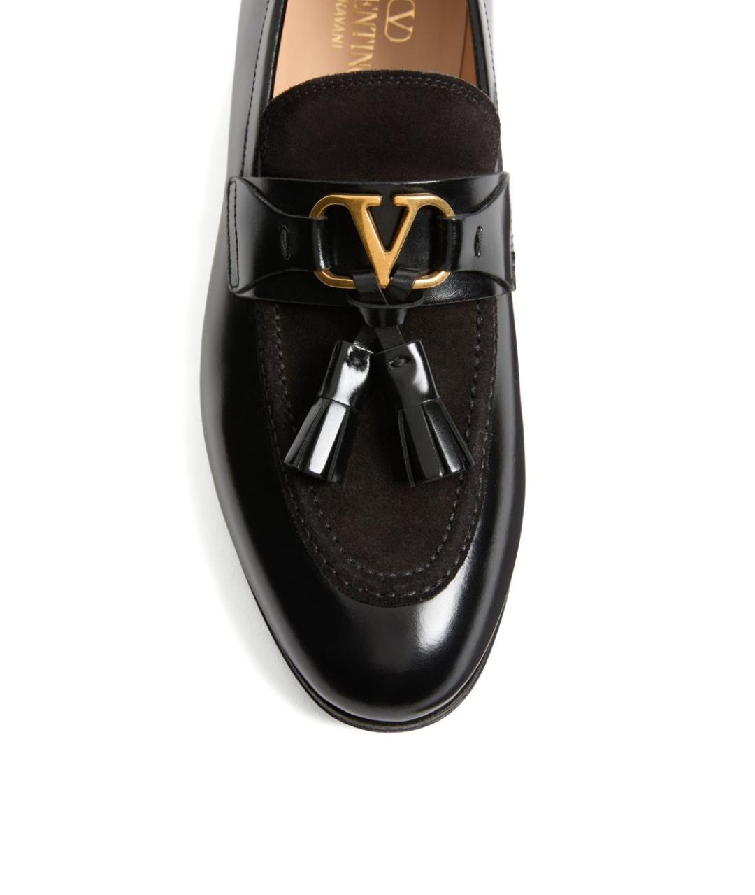 VALENTINO Черные кожаные лоферы, фото 3