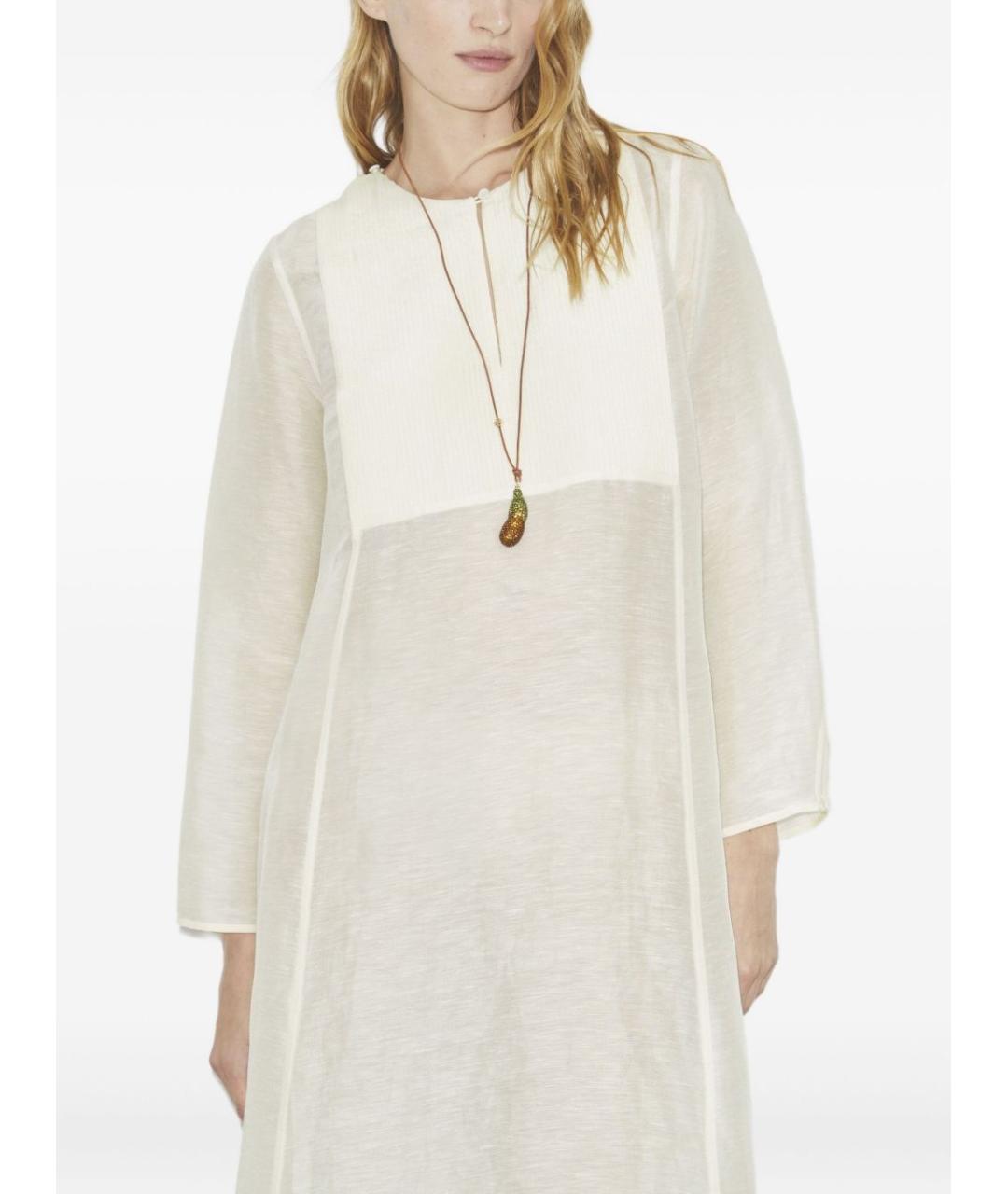 TORY BURCH Белое льняное платье, фото 4