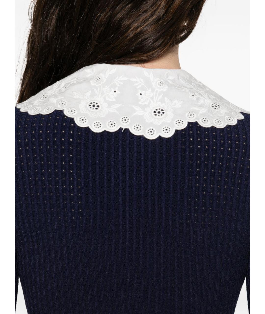 SELF-PORTRAIT Синее вискозное повседневное платье, фото 5