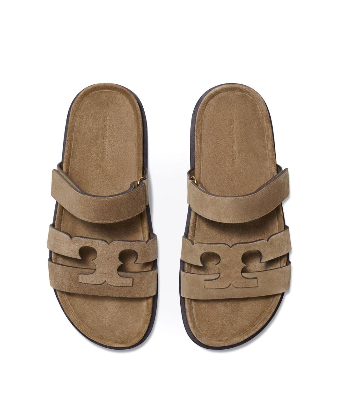 TORY BURCH Коричневые замшевые сандалии, фото 2
