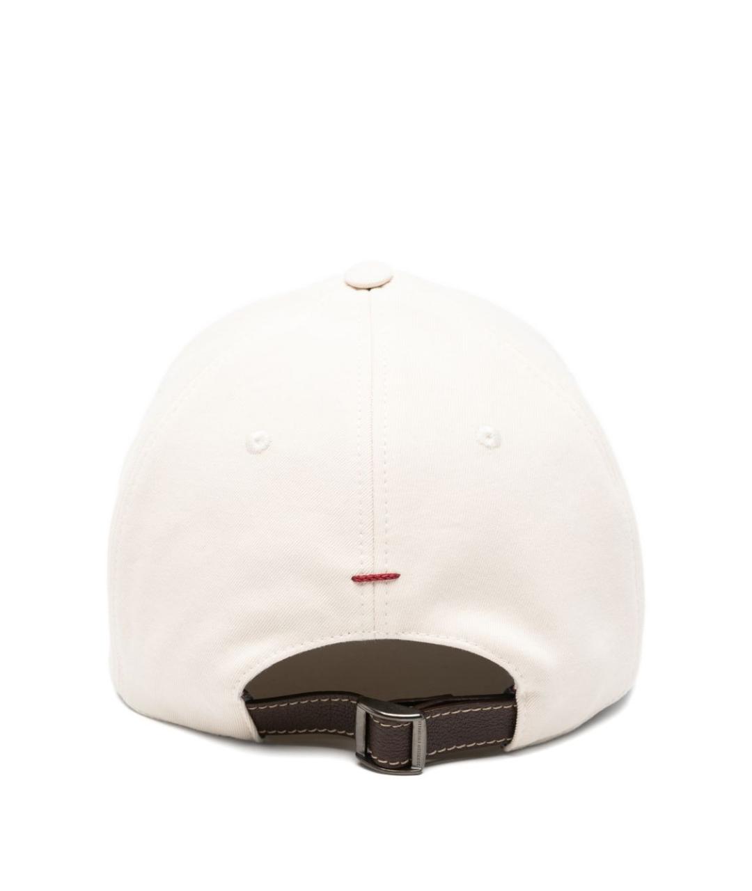 BRUNELLO CUCINELLI Белая хлопковая кепка/бейсболка, фото 3