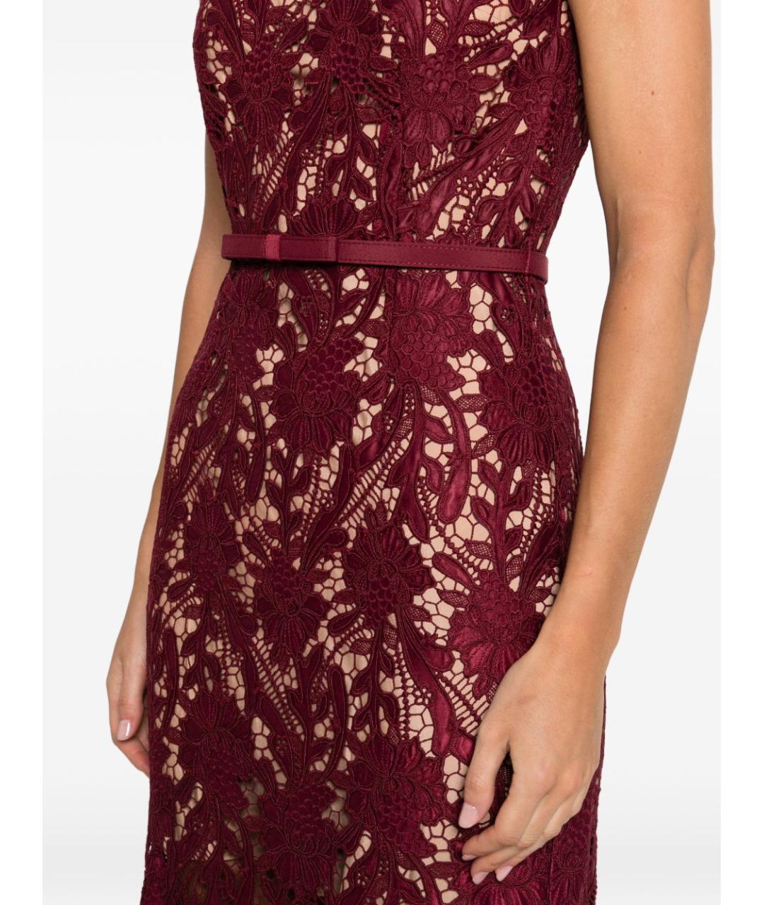 SELF-PORTRAIT Бордовое полиэстеровое вечернее платье, фото 6