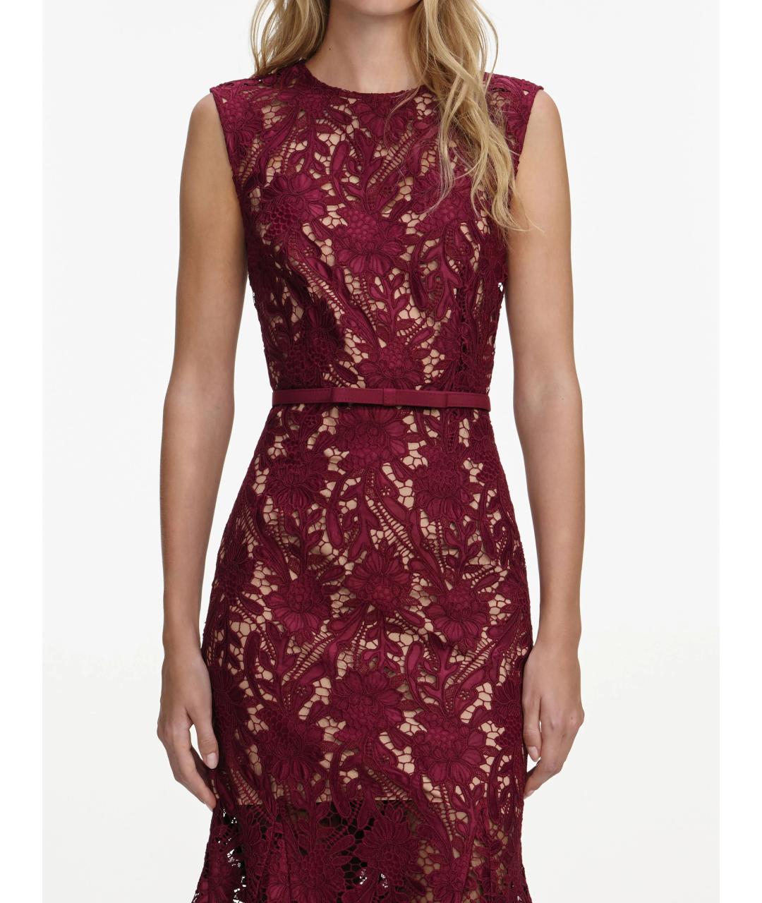 SELF-PORTRAIT Бордовое полиэстеровое вечернее платье, фото 5