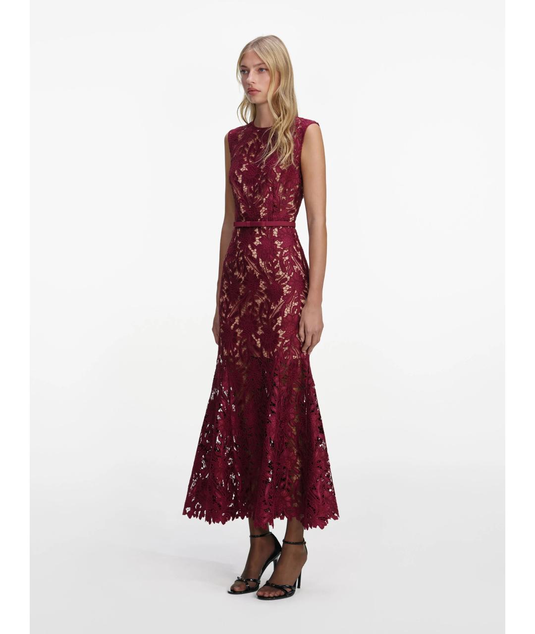 SELF-PORTRAIT Бордовое полиэстеровое вечернее платье, фото 3