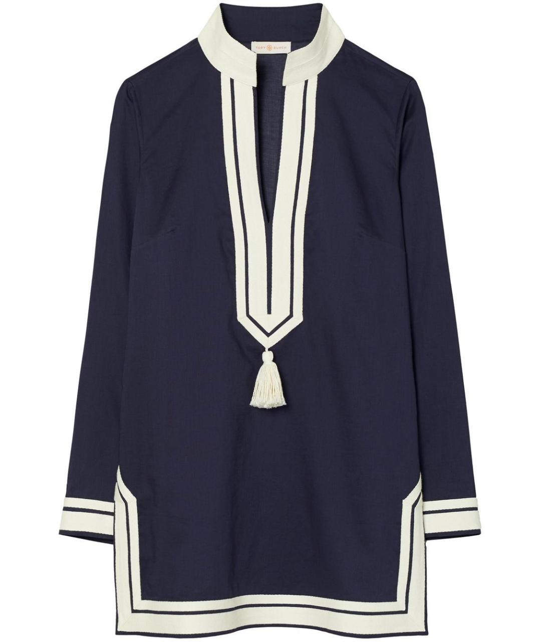 TORY BURCH Синее хлопковое повседневное платье, фото 1