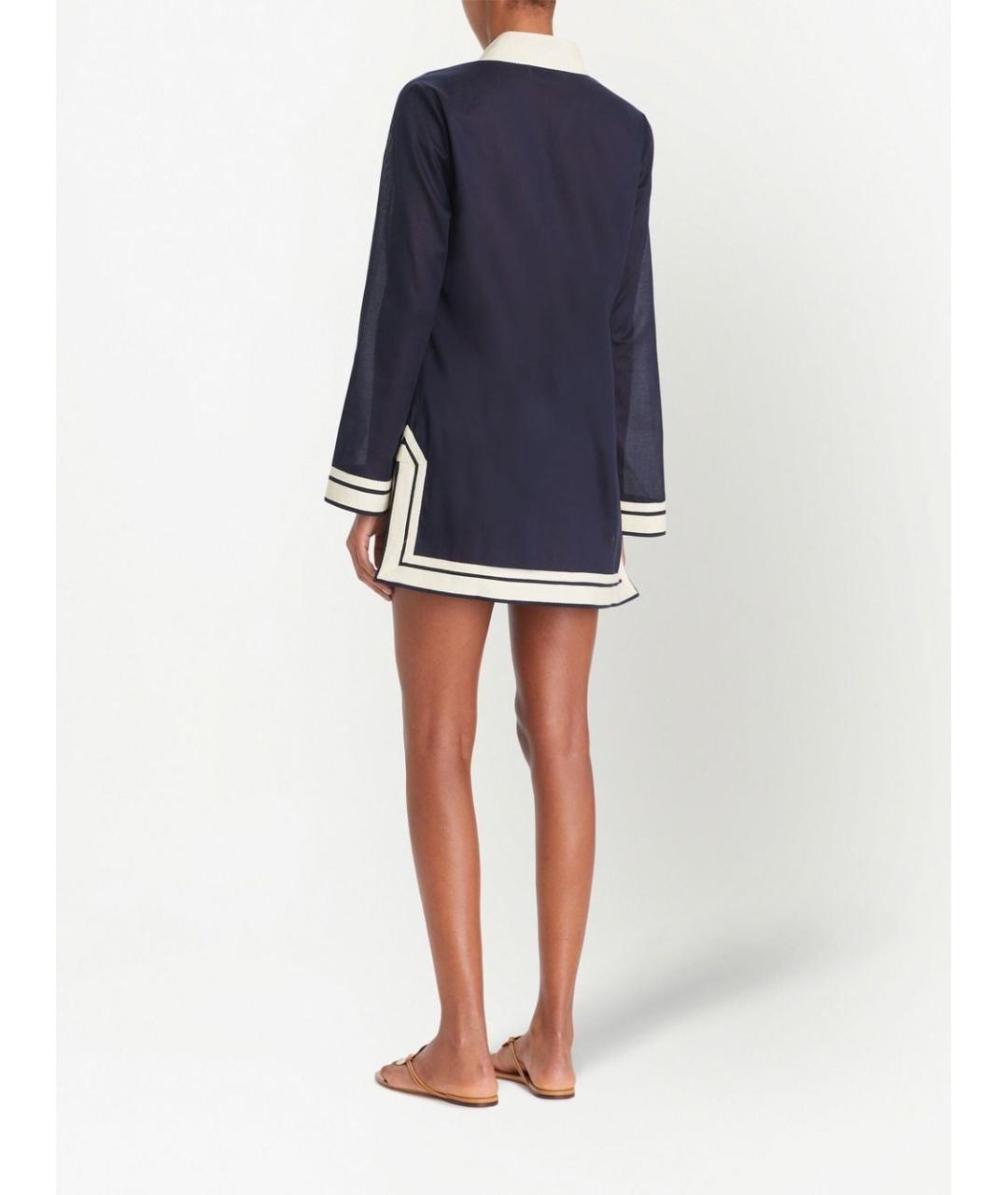 TORY BURCH Синее хлопковое повседневное платье, фото 2