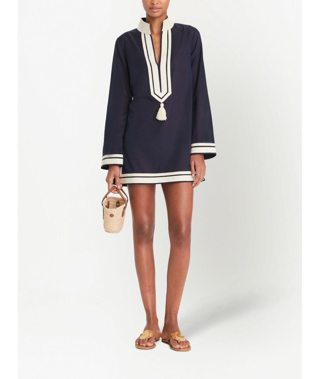 TORY BURCH Синее хлопковое повседневное платье, фото 3