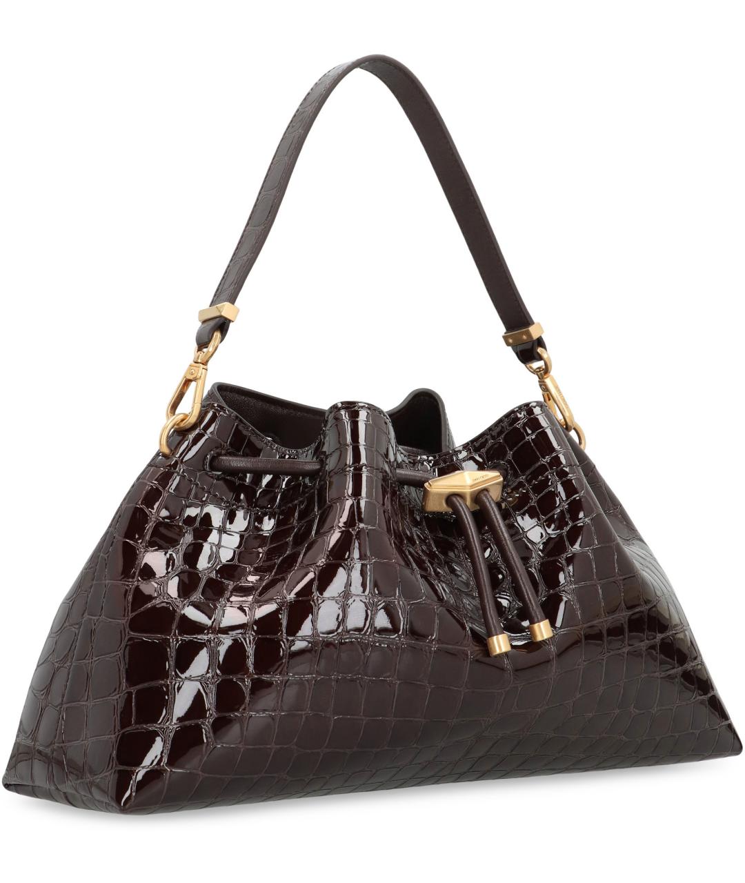 JIMMY CHOO Коричневая кожаная сумка через плечо, фото 3