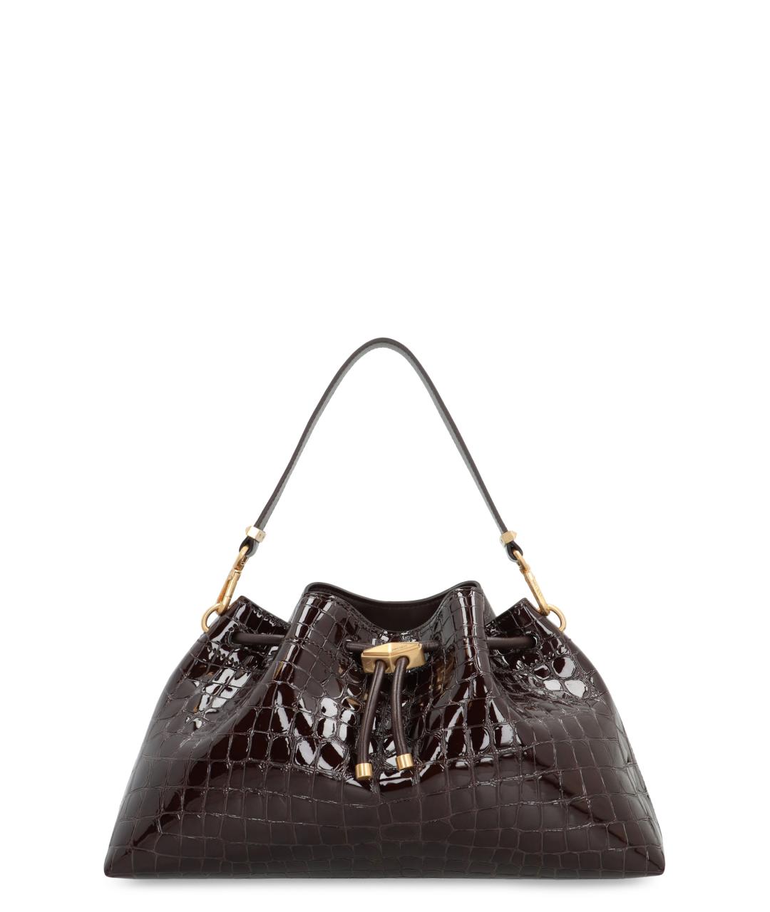 JIMMY CHOO Коричневая кожаная сумка через плечо, фото 1