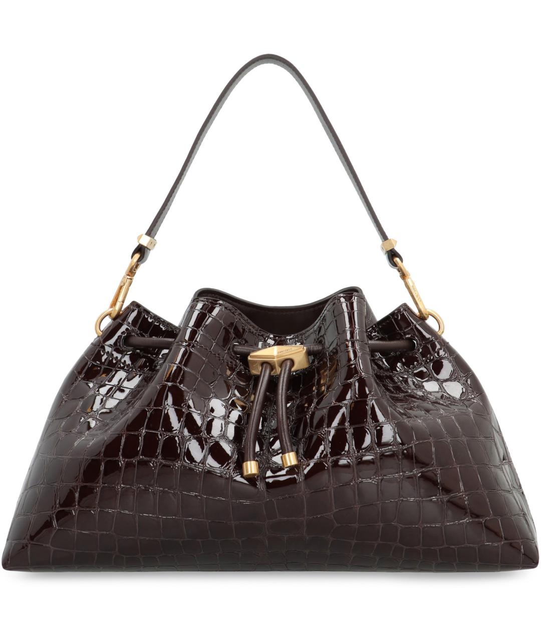 JIMMY CHOO Коричневая кожаная сумка через плечо, фото 2