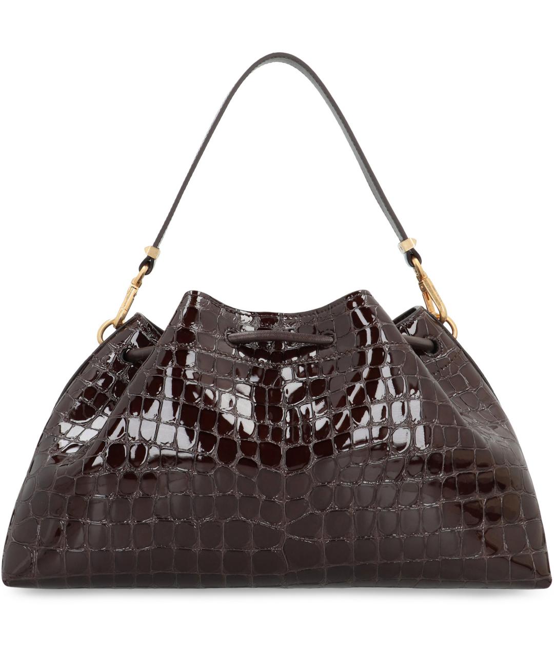 JIMMY CHOO Коричневая кожаная сумка через плечо, фото 4