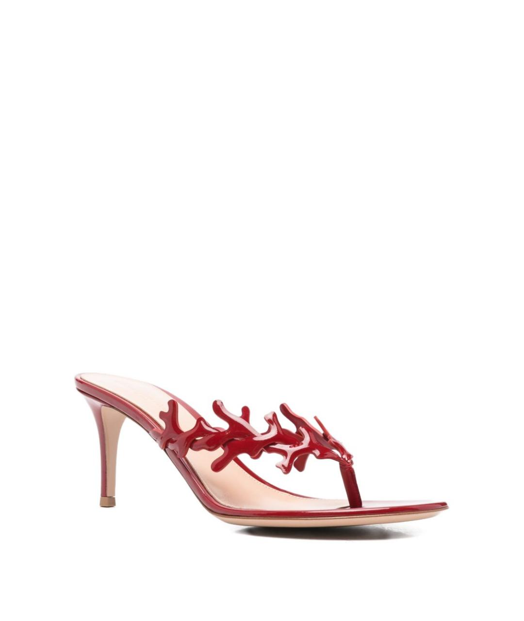 GIANVITO ROSSI Красные кожаные мюли, фото 4