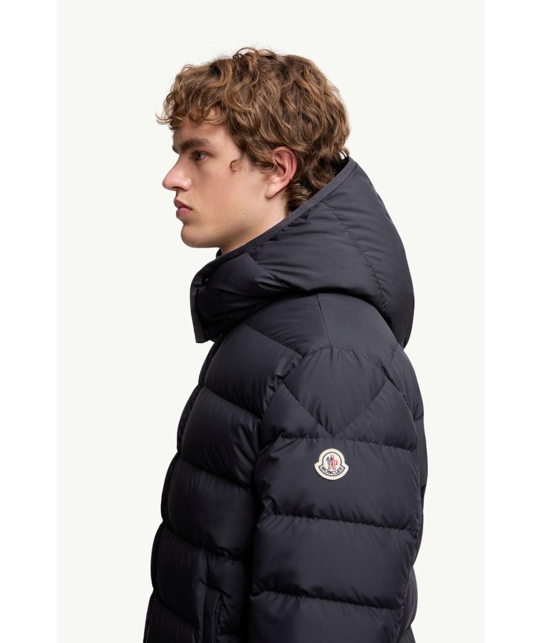 MONCLER Синяя полиэстеровая куртка, фото 4