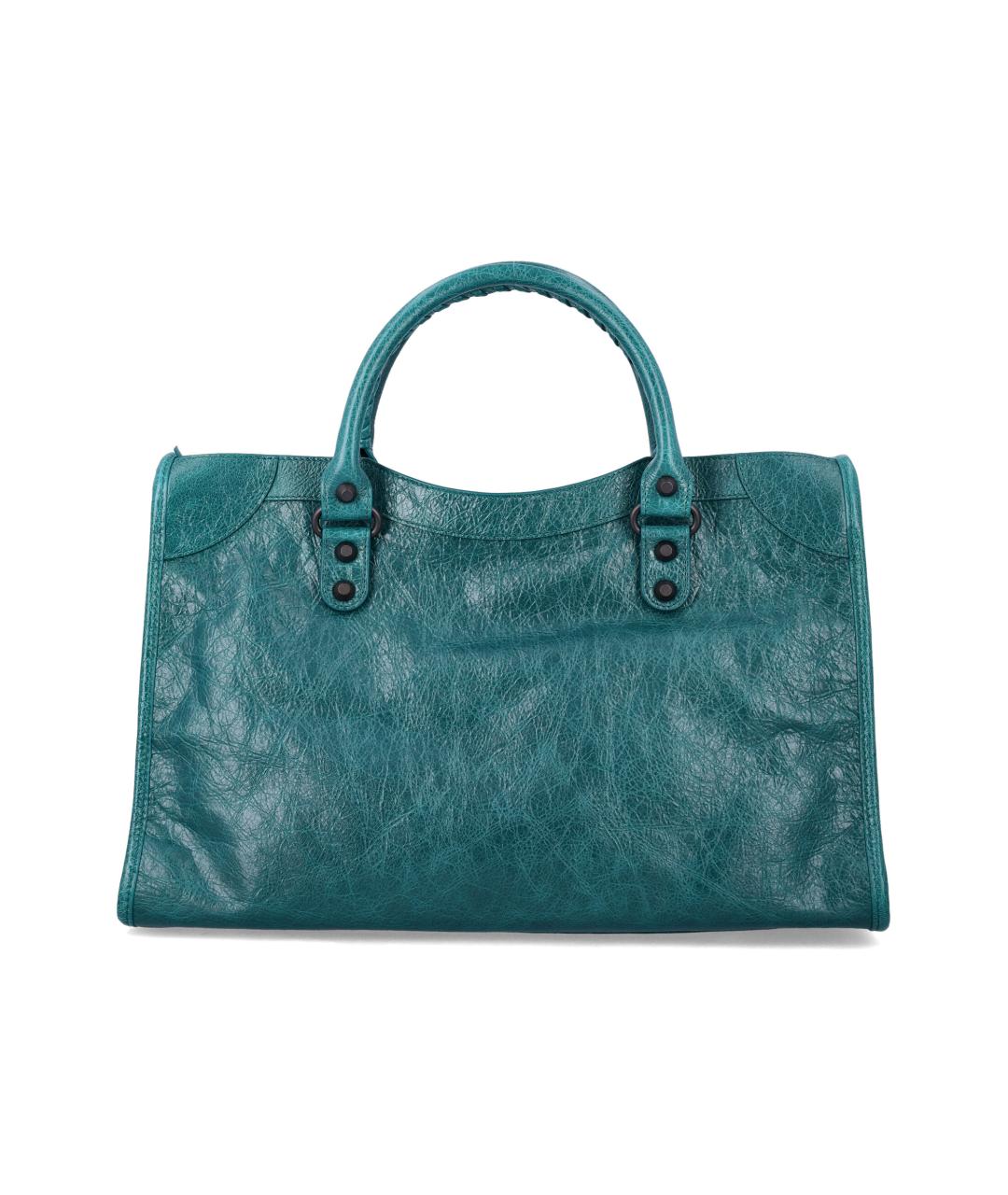 BALENCIAGA Зеленая кожаная сумка тоут, фото 3