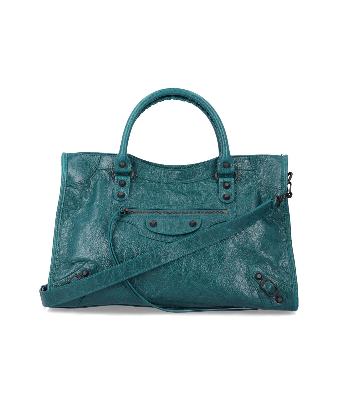 BALENCIAGA Зеленая кожаная сумка тоут, фото 1