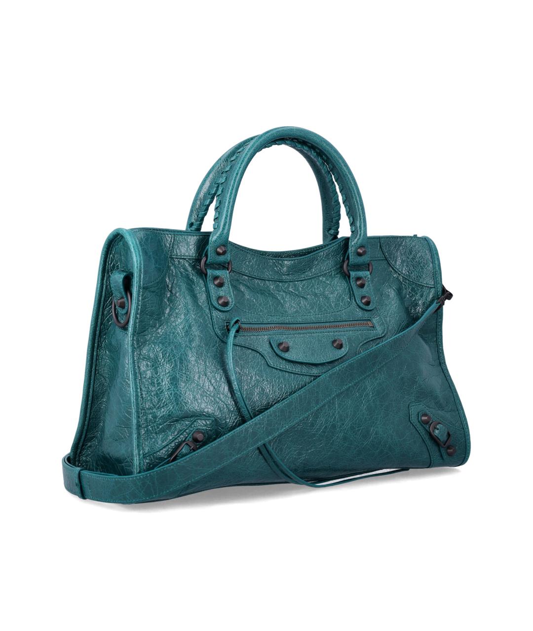 BALENCIAGA Зеленая кожаная сумка тоут, фото 2