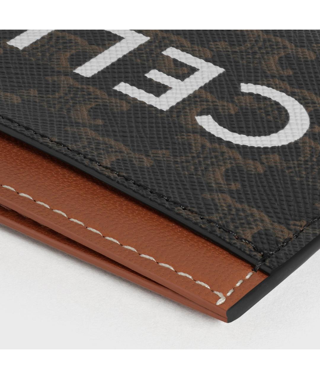 CELINE Коричневый кардхолдер из искусственной кожи, фото 4