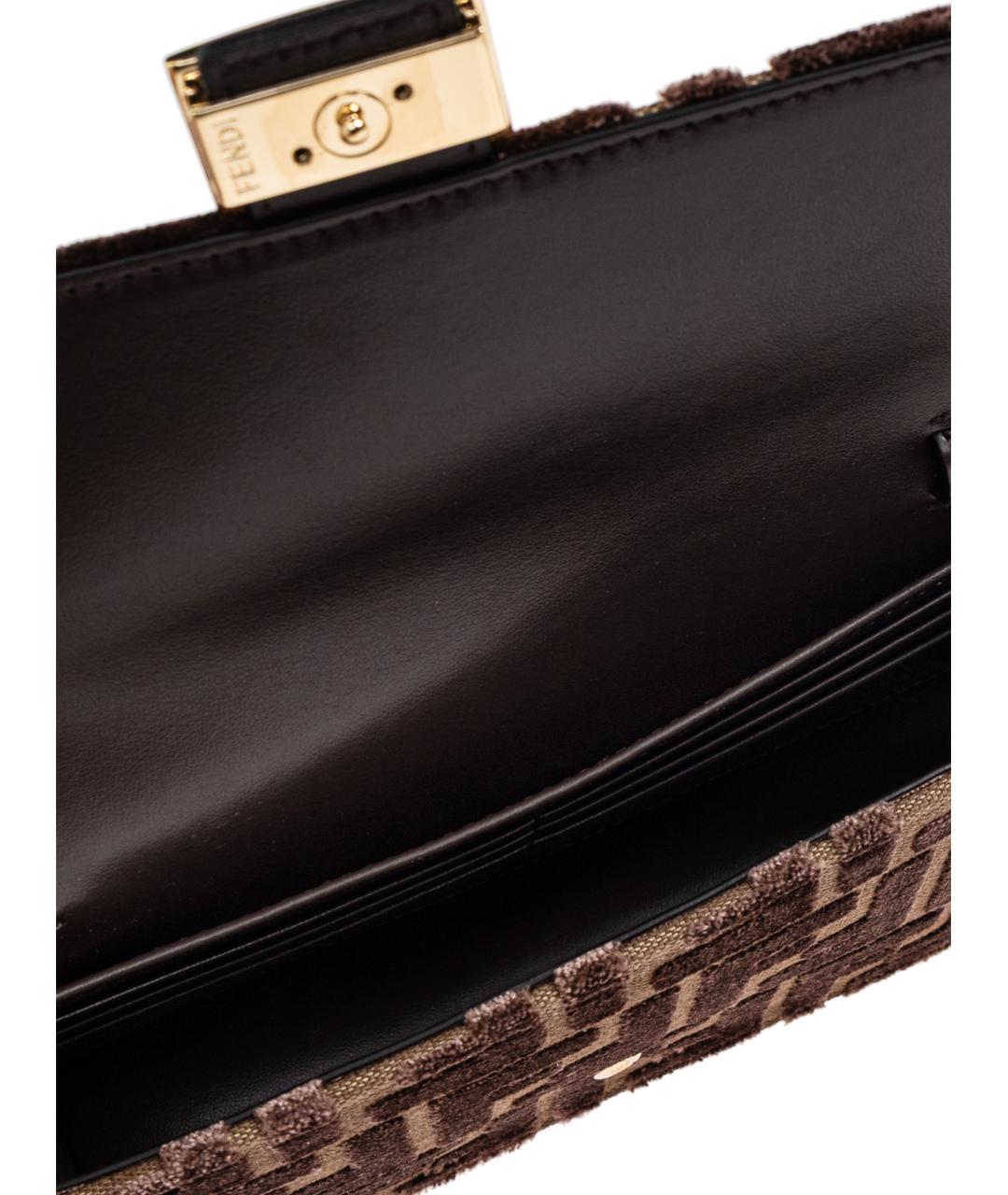 FENDI Коричневая тканевая сумка через плечо, фото 5