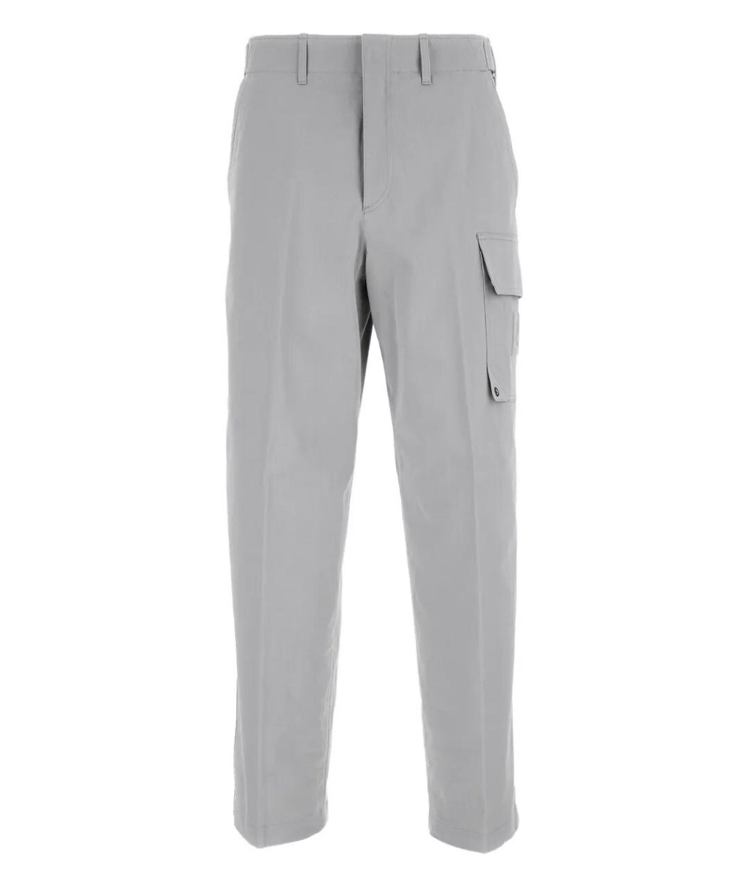 FENDI Серые хлопковые повседневные брюки, фото 1