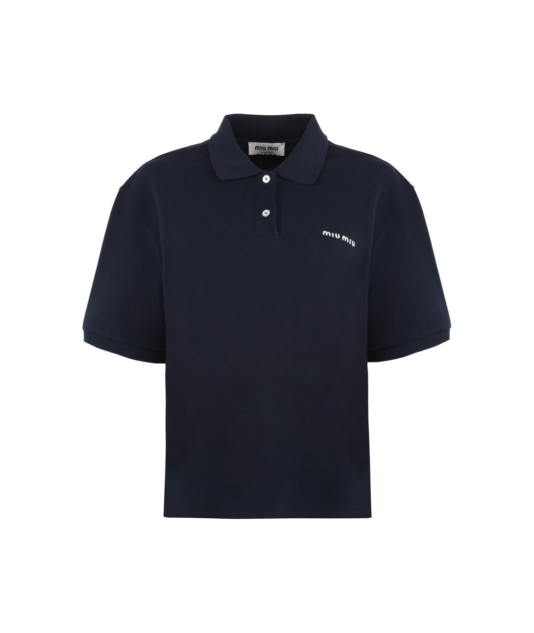 MIU MIU Синяя хлопковая футболка, фото 1