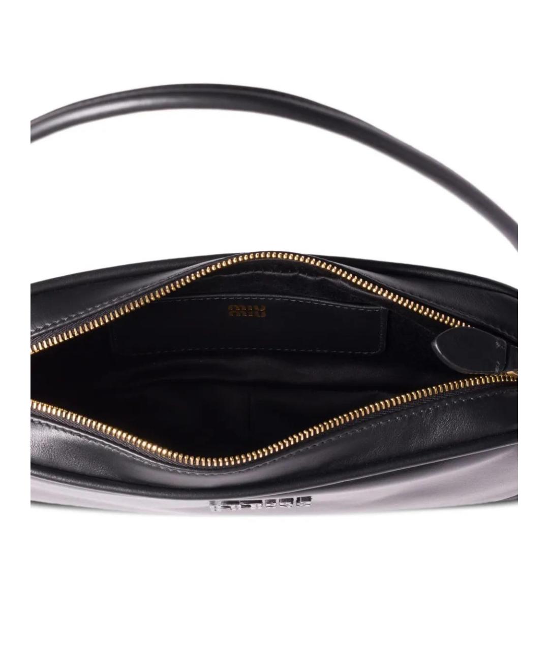 MIU MIU Черная кожаная сумка через плечо, фото 5