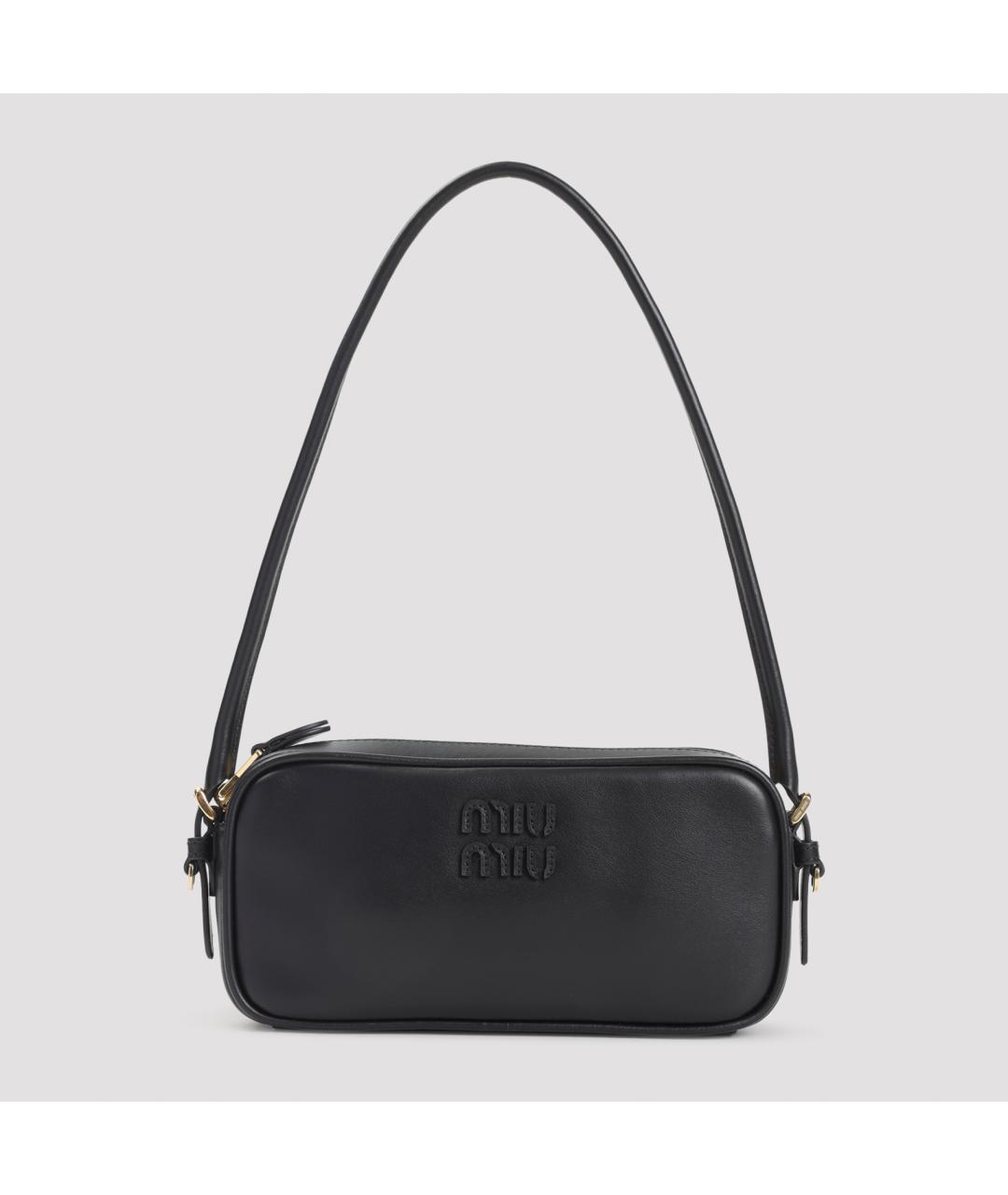 MIU MIU Черная кожаная сумка через плечо, фото 2