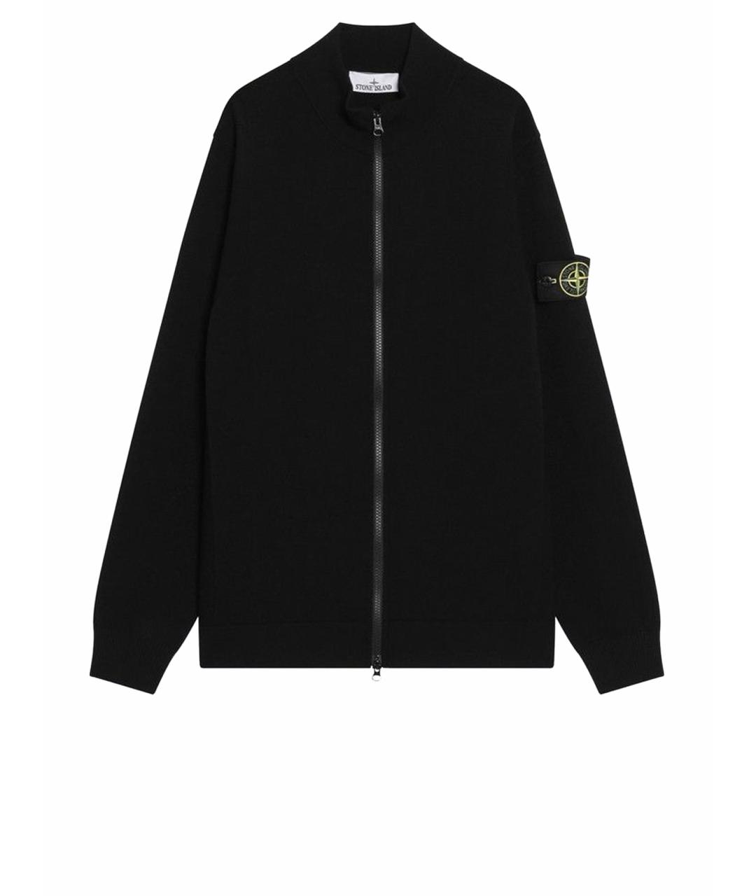 STONE ISLAND Черный шерстяной кардиган, фото 1