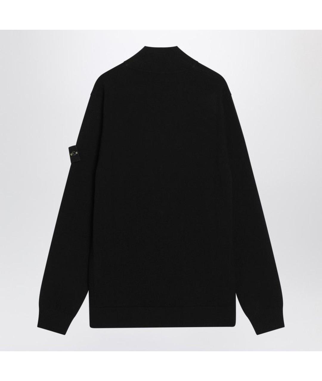 STONE ISLAND Черный шерстяной кардиган, фото 2