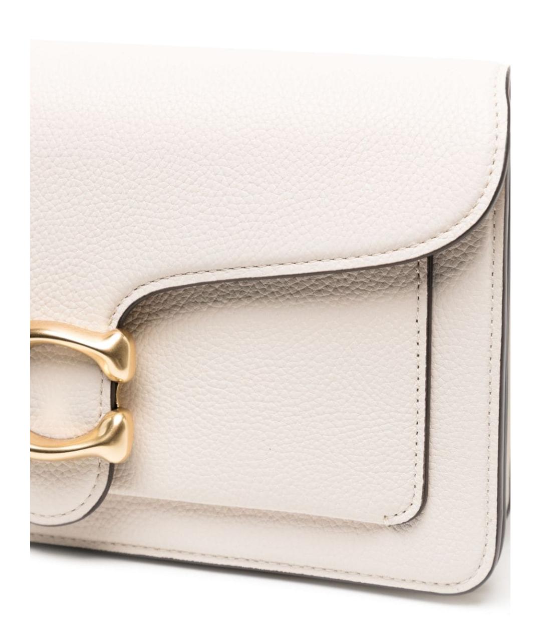 COACH Белая кожаная сумка через плечо, фото 4