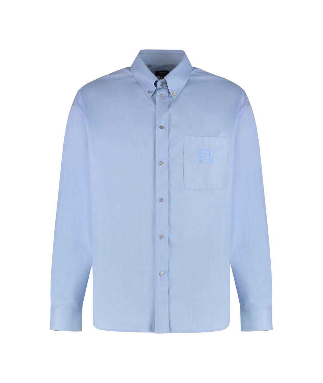FENDI Голубая хлопковая кэжуал рубашка, фото 1