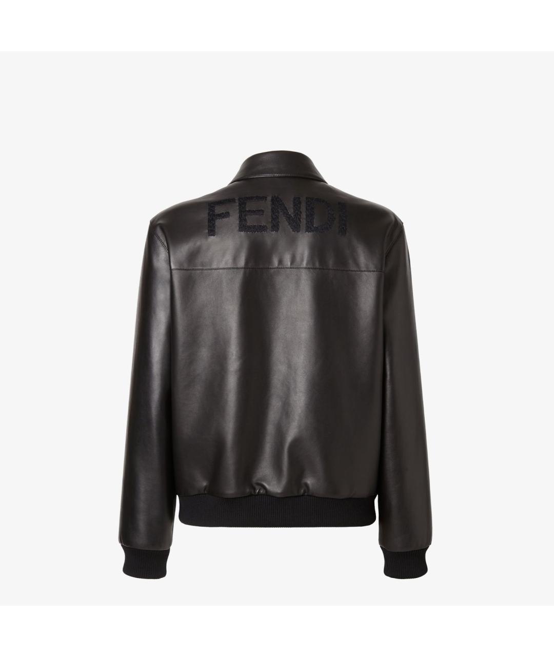FENDI Черная кожаная куртка, фото 2