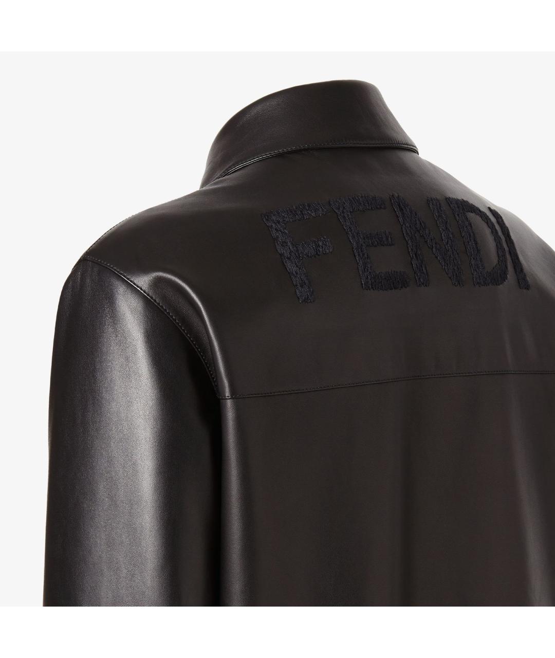 FENDI Черная кожаная куртка, фото 3