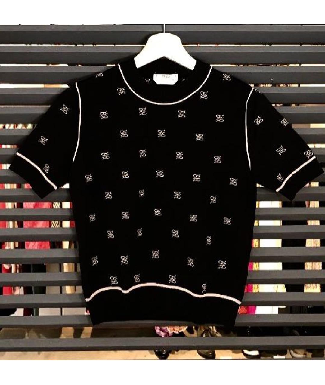 FENDI Черный шелковый джемпер / свитер, фото 2