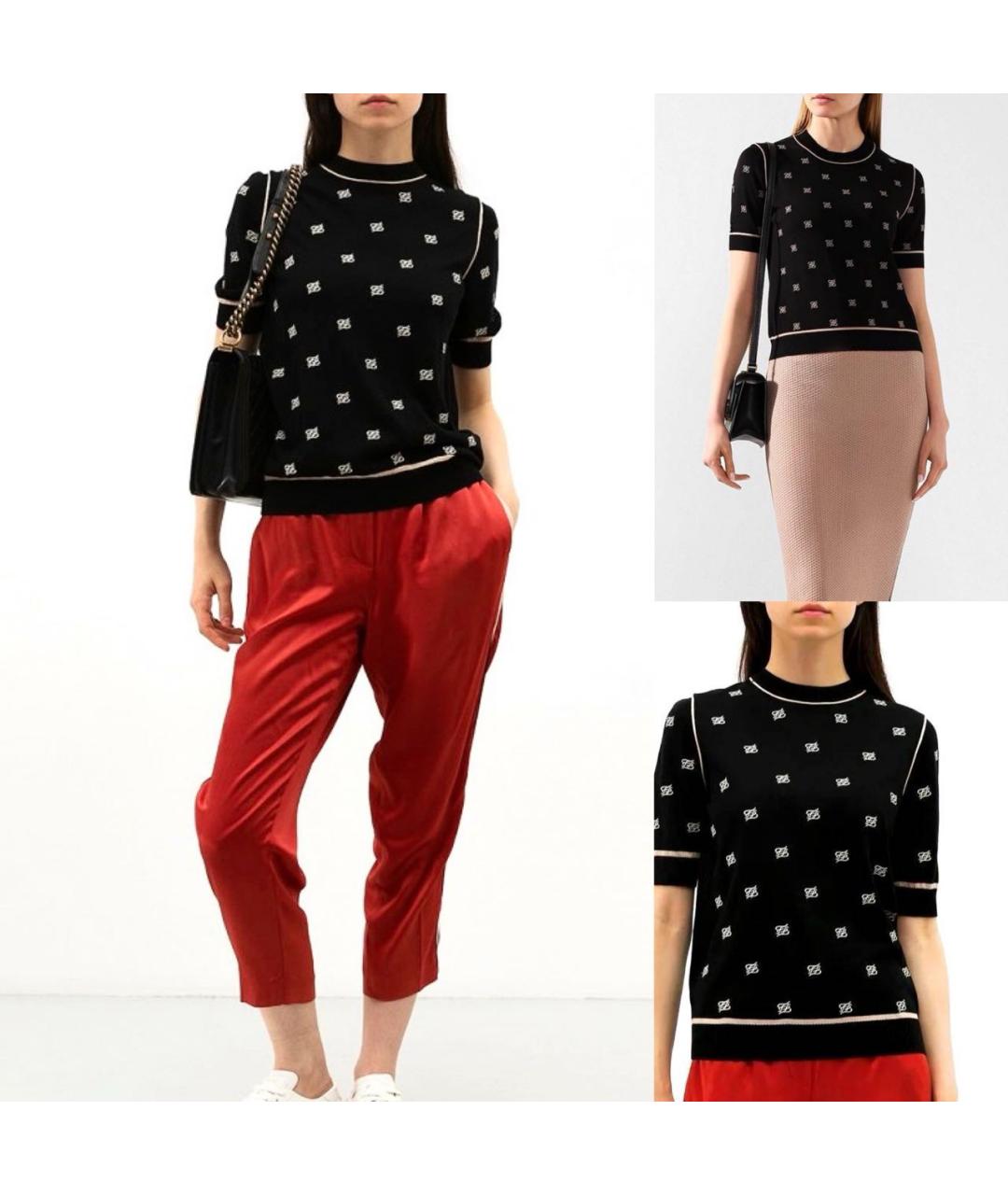 FENDI Черный шелковый джемпер / свитер, фото 3