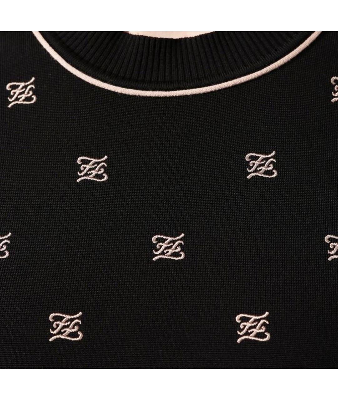 FENDI Черный шелковый джемпер / свитер, фото 6