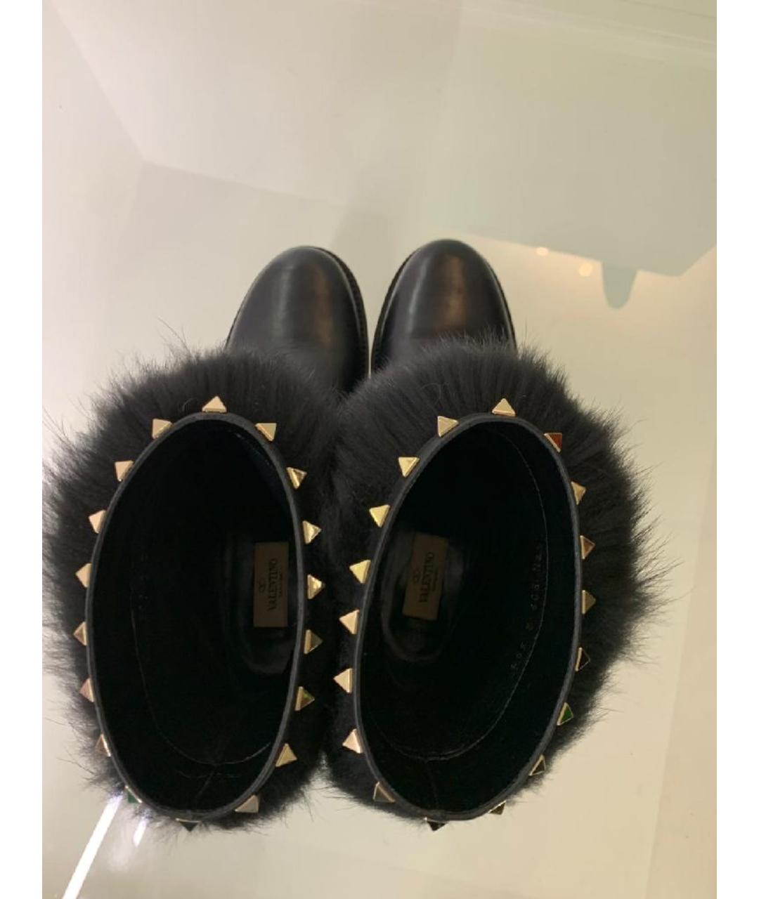 VALENTINO Черные кожаные ботинки, фото 3