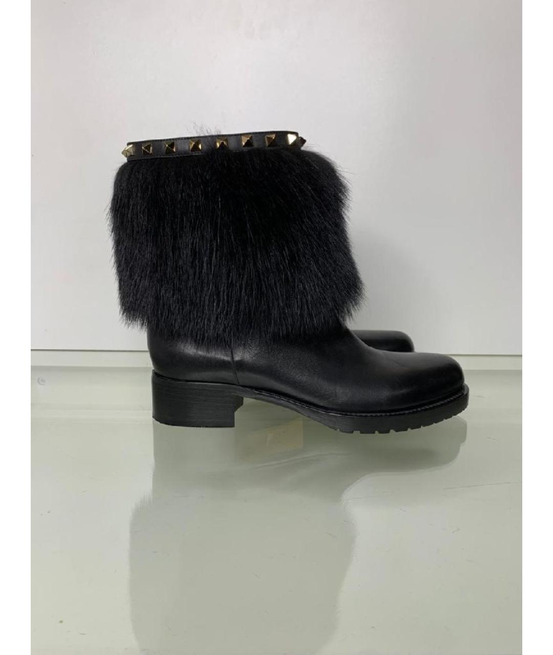 VALENTINO Черные кожаные ботинки, фото 9