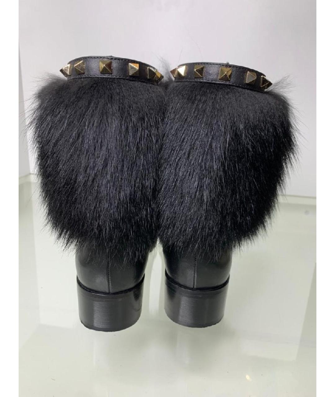 VALENTINO Черные кожаные ботинки, фото 4
