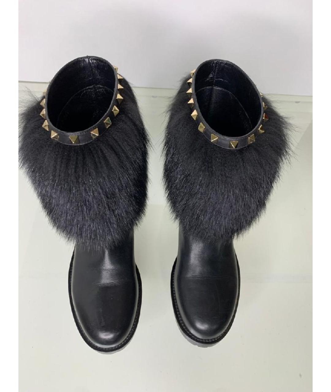 VALENTINO Черные кожаные ботинки, фото 2