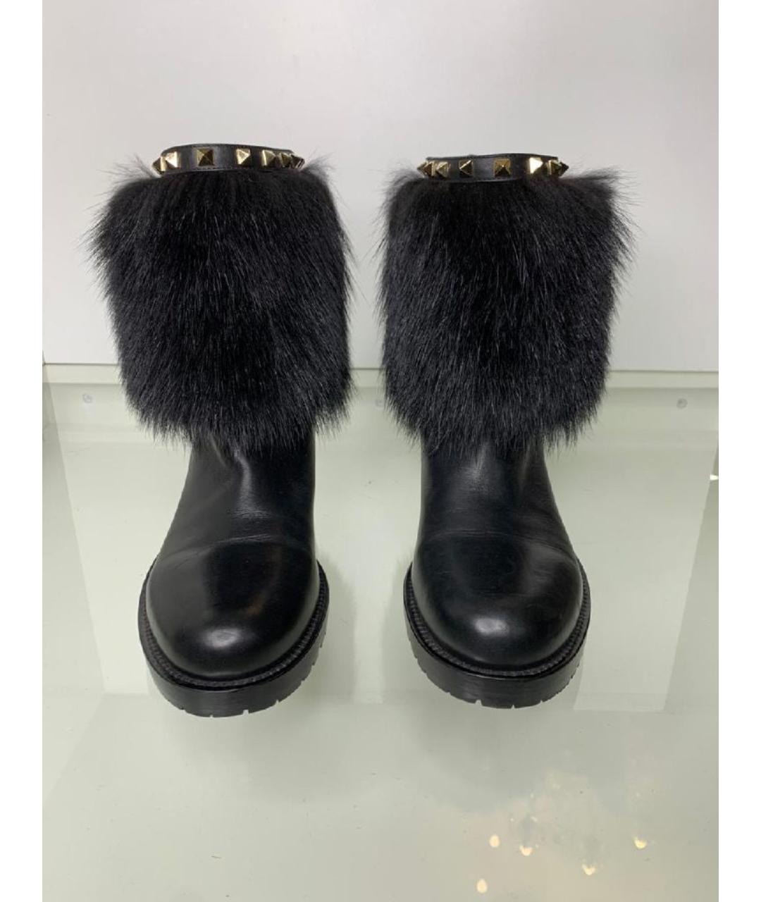 VALENTINO Черные кожаные ботинки, фото 5