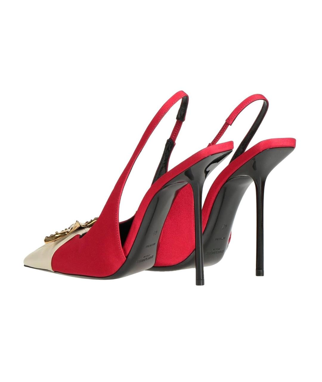 SAINT LAURENT Красные текстильные туфли, фото 3