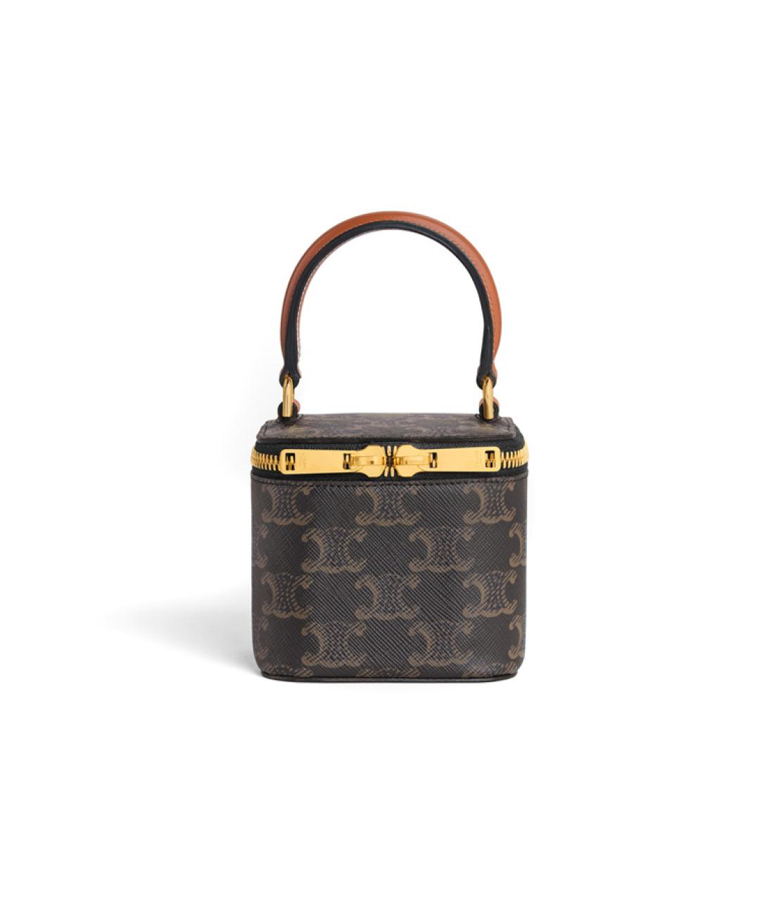 CELINE Коричневая кожаная сумка через плечо, фото 2