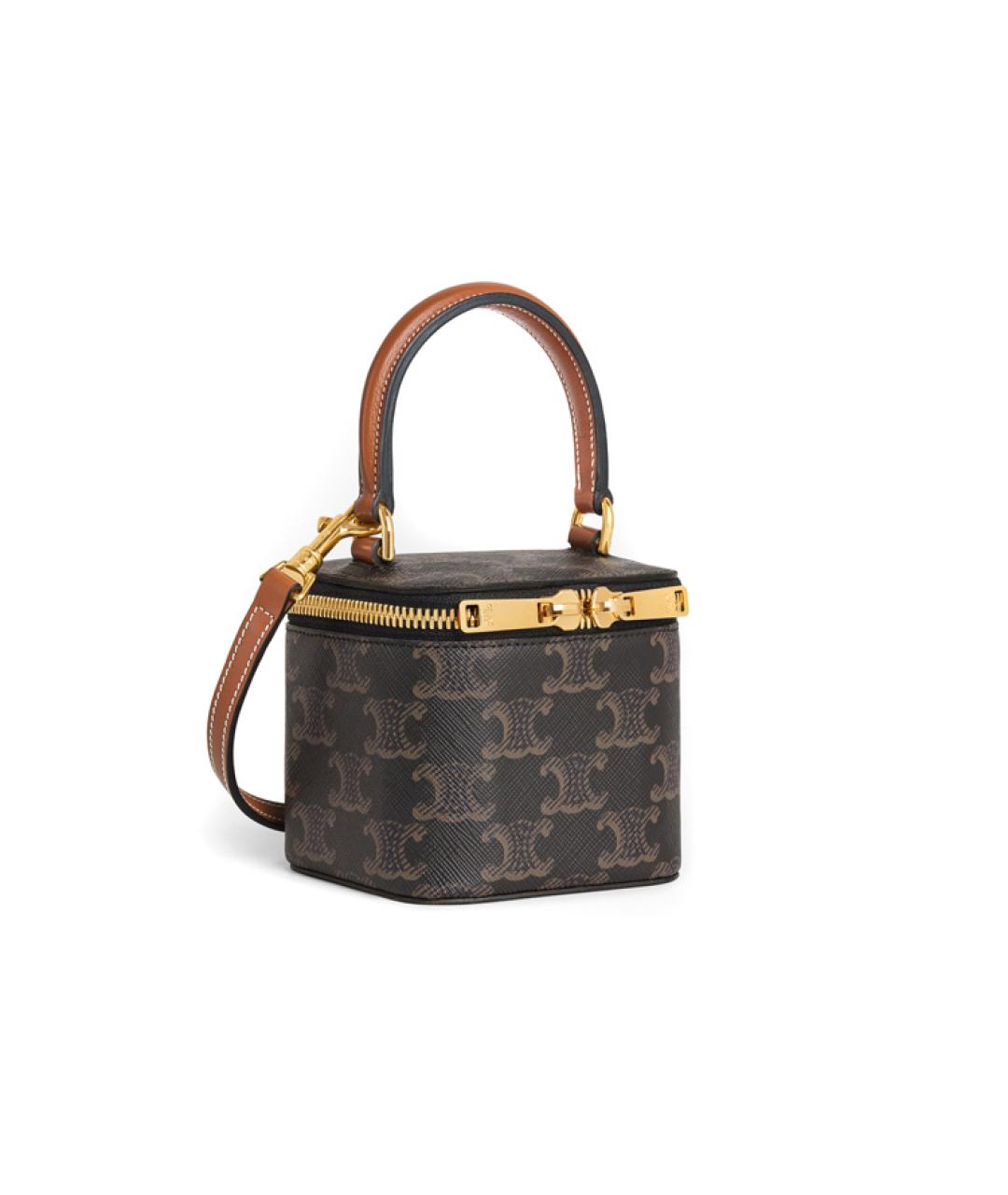 CELINE Коричневая кожаная сумка через плечо, фото 4