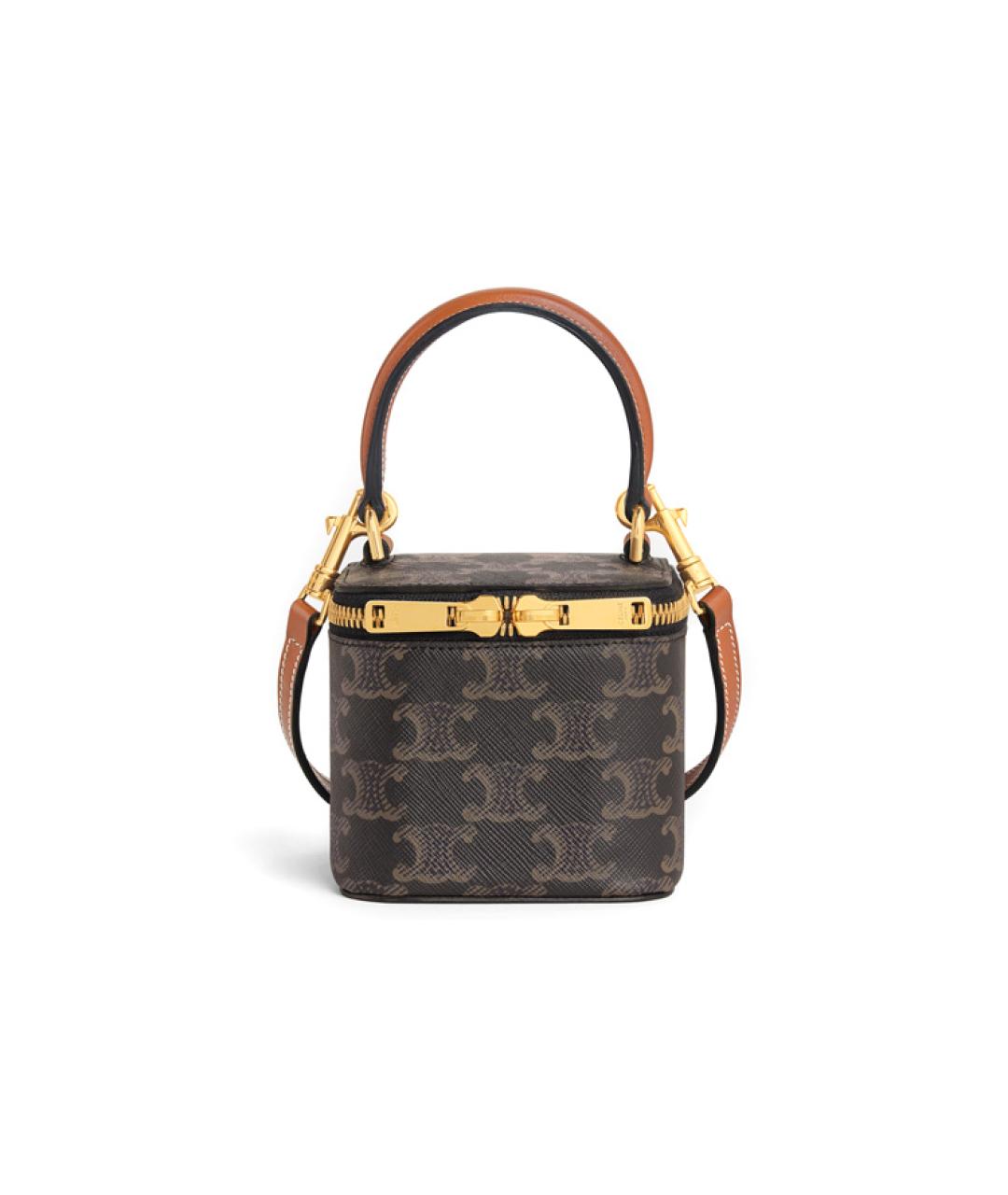 CELINE Коричневая кожаная сумка через плечо, фото 1