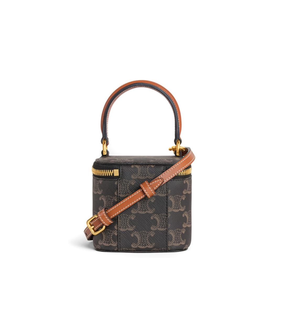 CELINE Коричневая кожаная сумка через плечо, фото 3