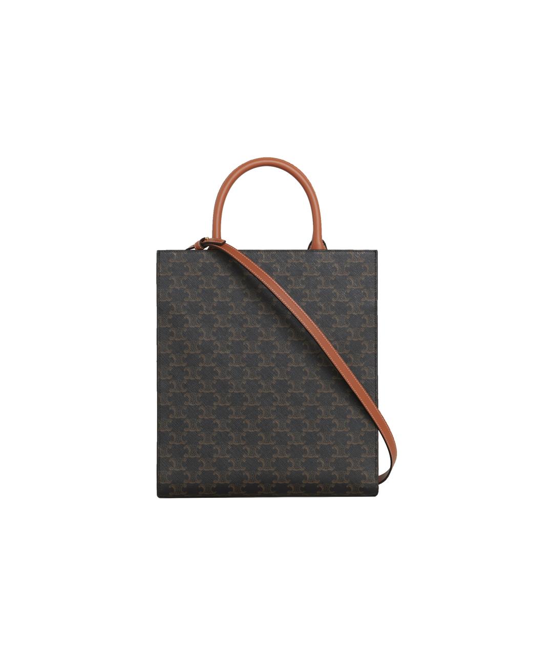 CELINE Коричневая кожаная сумка через плечо, фото 3