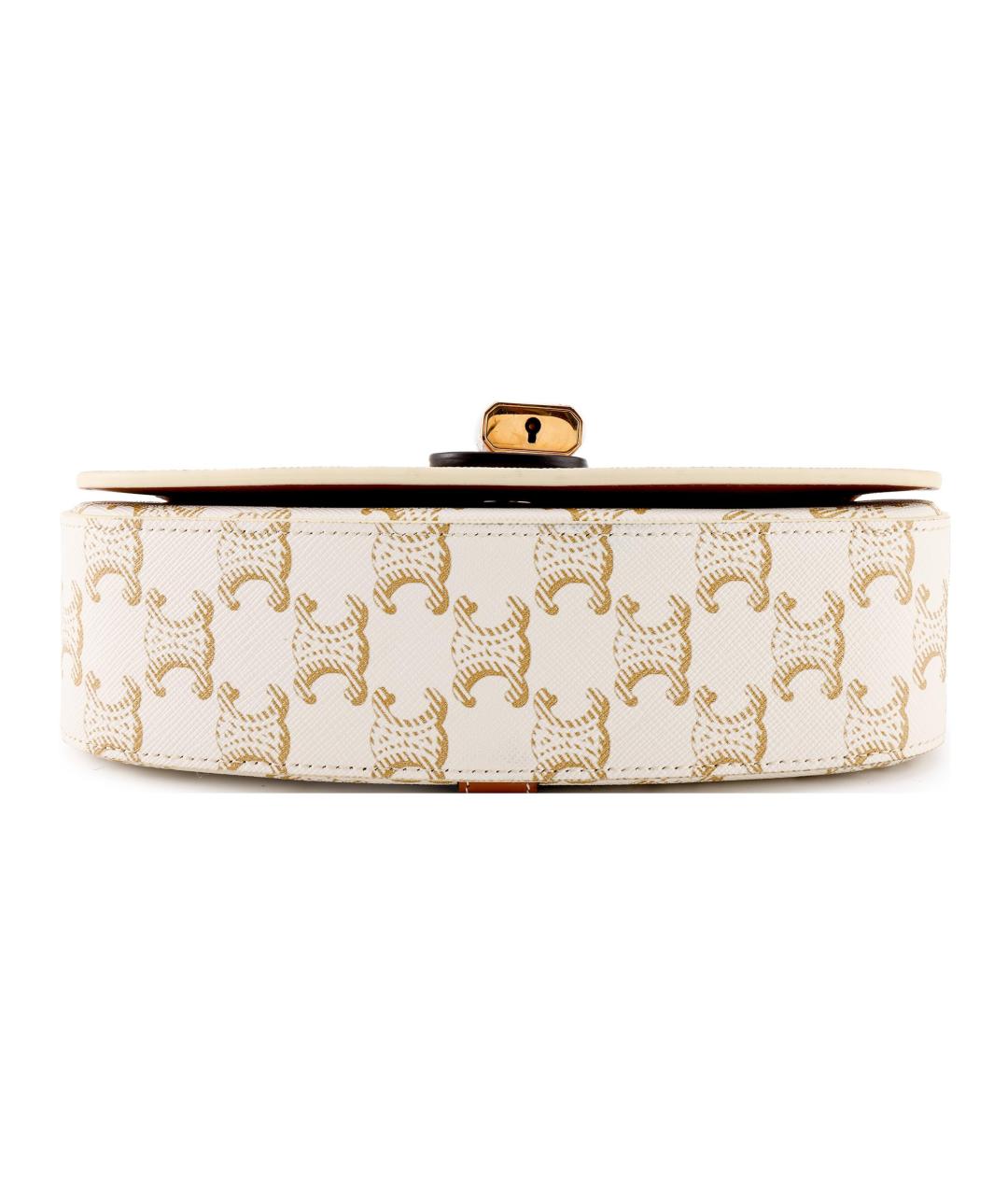 CELINE Бежевая кожаная сумка через плечо, фото 4