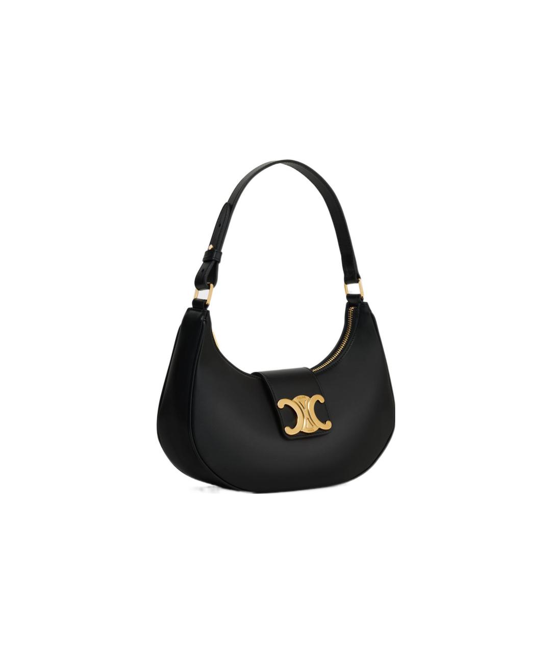 CELINE Черная кожаная сумка через плечо, фото 2