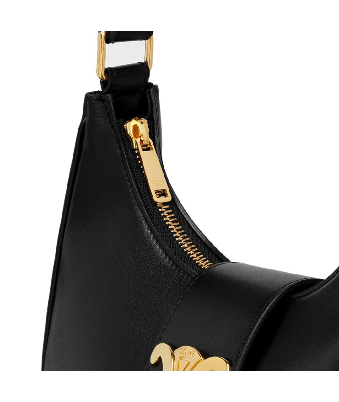 CELINE Черная кожаная сумка через плечо, фото 4